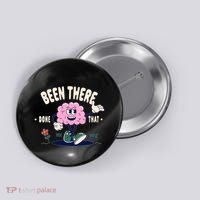 Been There Done That Retro Cartoon Brain Button thumb 0