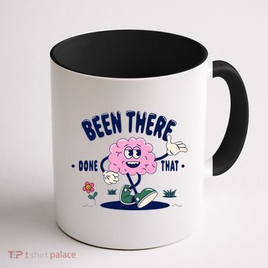 Been There Done That Retro Cartoon Brain Coffee Mug back