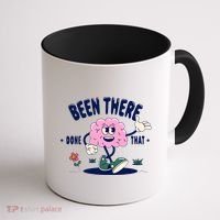 Been There Done That Retro Cartoon Brain Coffee Mug thumb 1