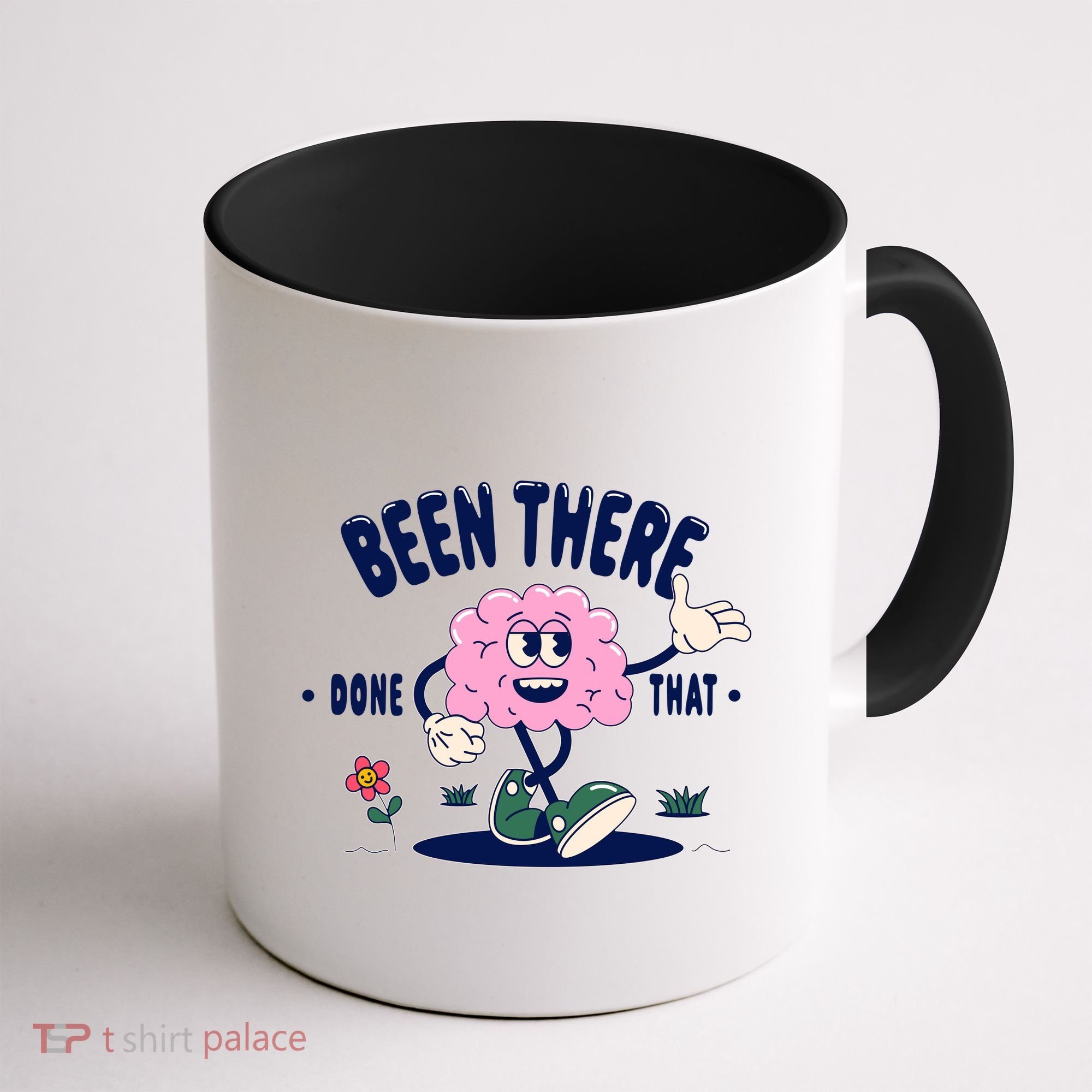 Been There Done That Retro Cartoon Brain Coffee Mug