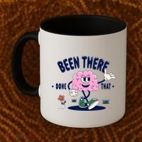 Been There Done That Retro Cartoon Brain Coffee Mug thumb 2