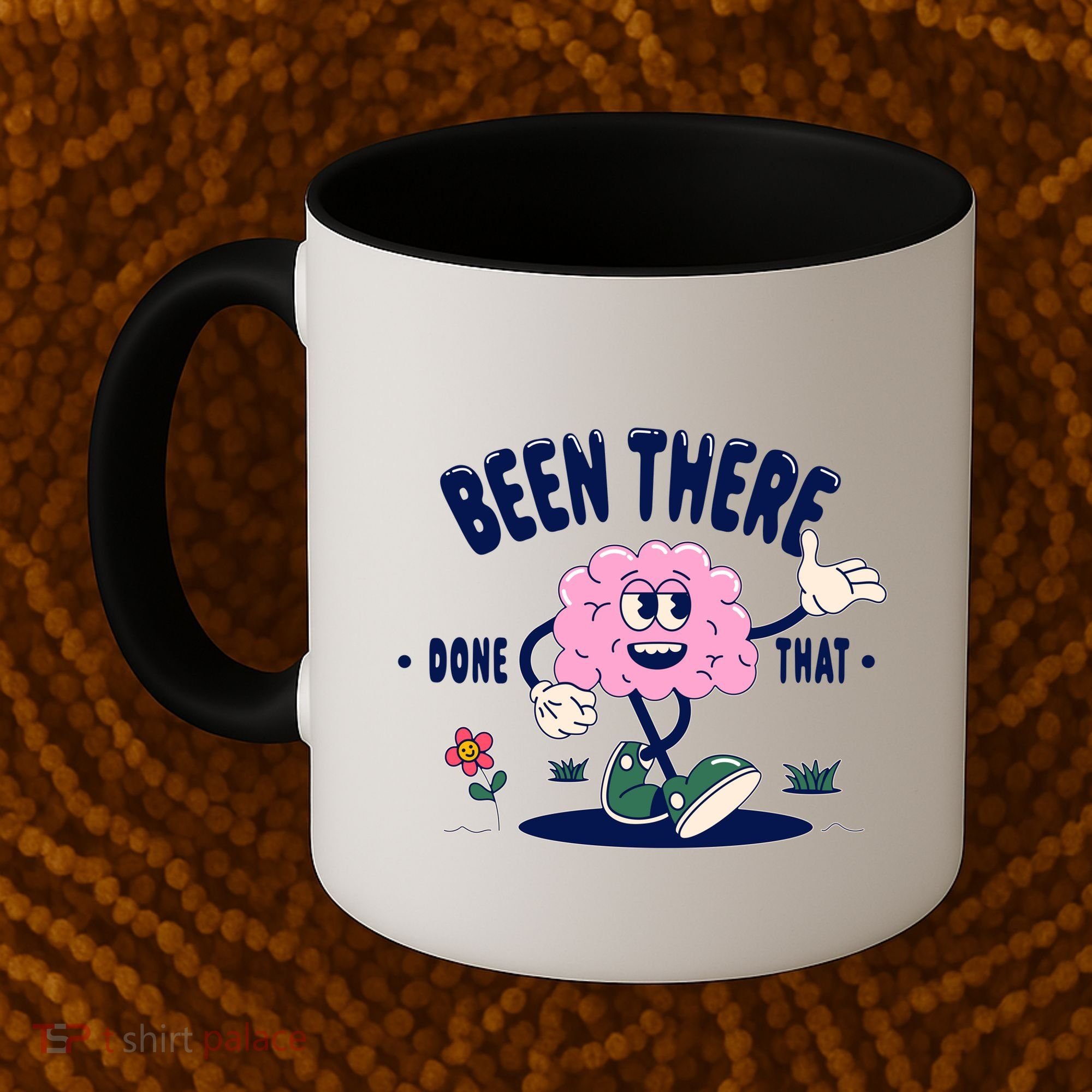 Been There Done That Retro Cartoon Brain Coffee Mug