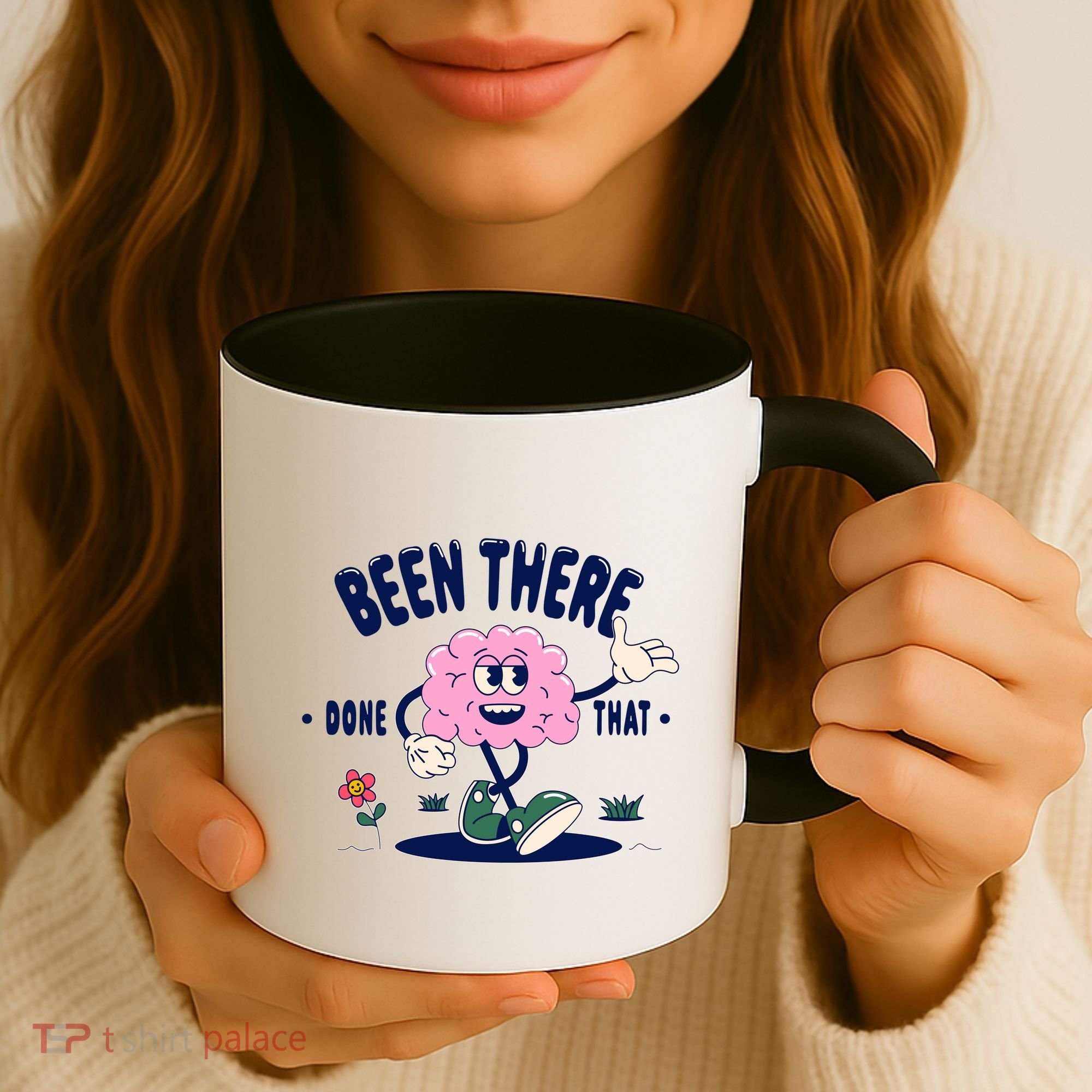 Been There Done That Retro Cartoon Brain Coffee Mug
