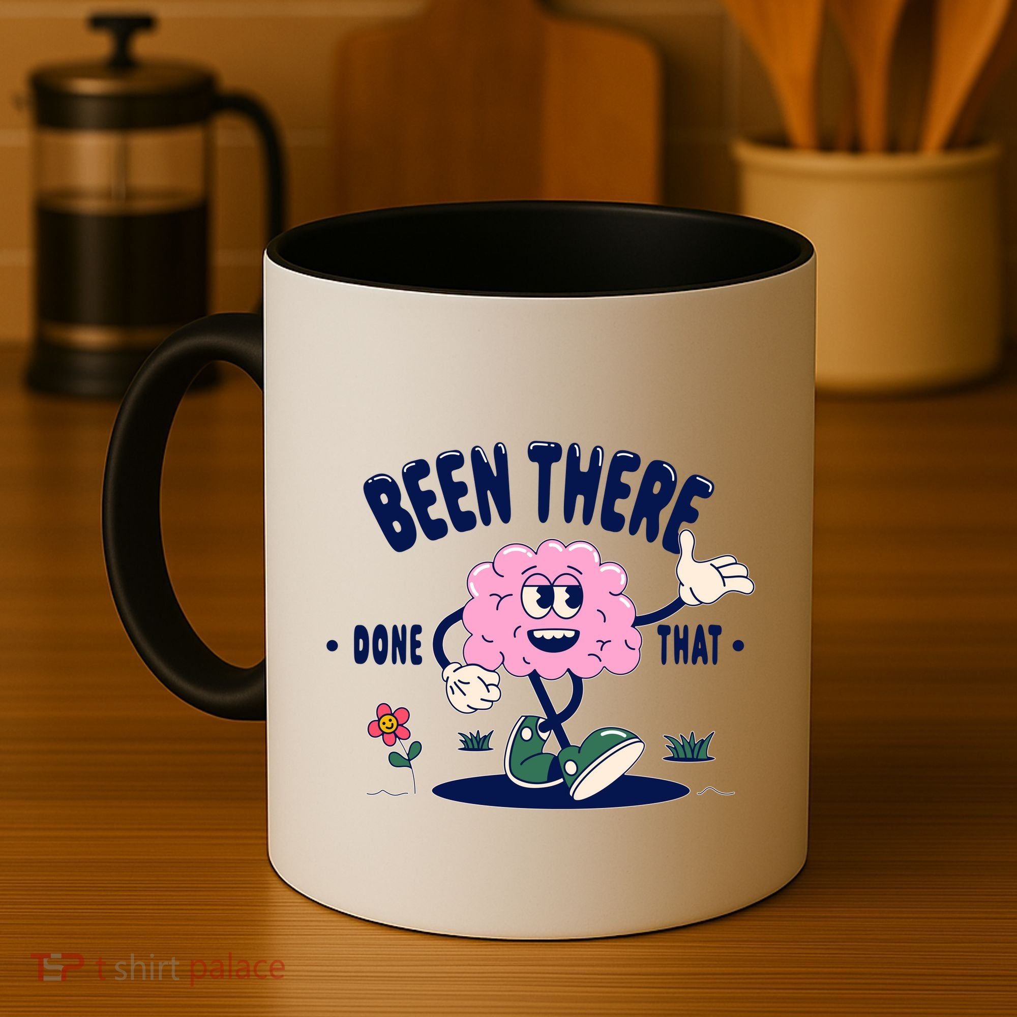 Been There Done That Retro Cartoon Brain Coffee Mug