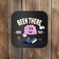 Been There Done That Retro Cartoon Brain Coaster thumb 0