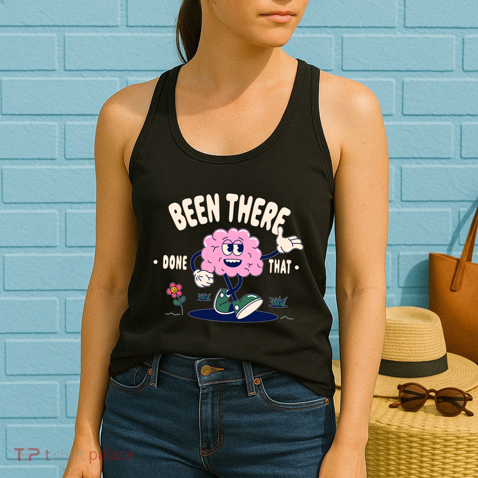 Been There Done That Retro Cartoon Brain Women's Tank Top