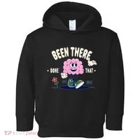 Been There Done That Retro Cartoon Brain Toddler Hoodie thumb 0