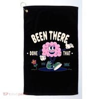 Been There Done That Retro Cartoon Brain Golf Towel thumb 0