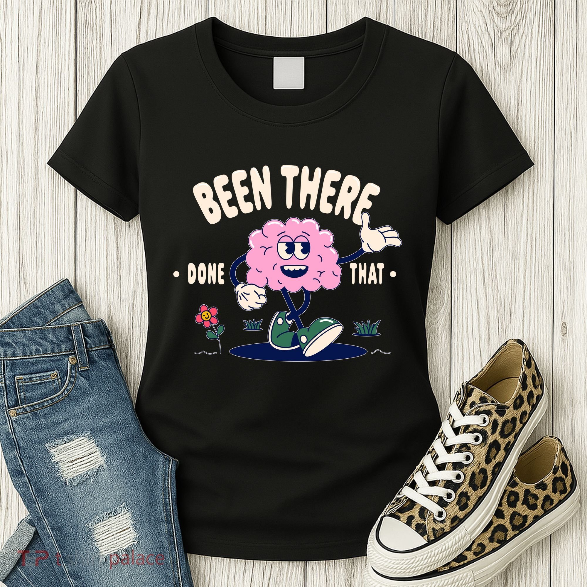 Been There Done That Retro Cartoon Brain Women's T-Shirt