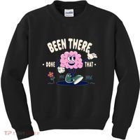 Been There Done That Retro Cartoon Brain Kids Sweatshirt thumb 0