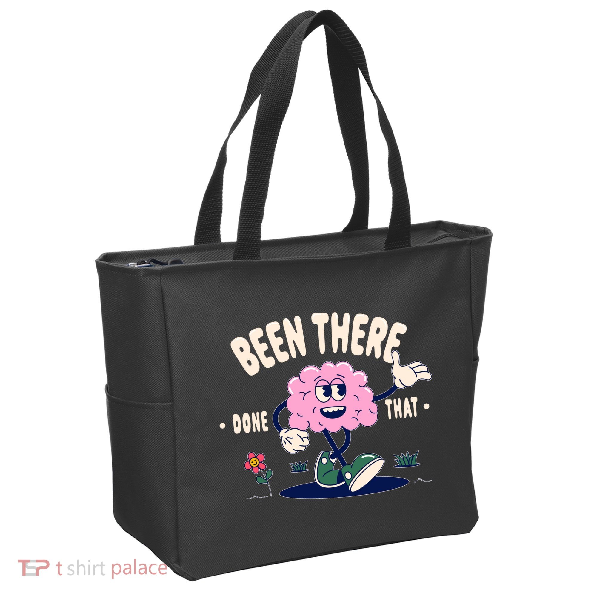 Been There Done That Retro Cartoon Brain Tote Bag