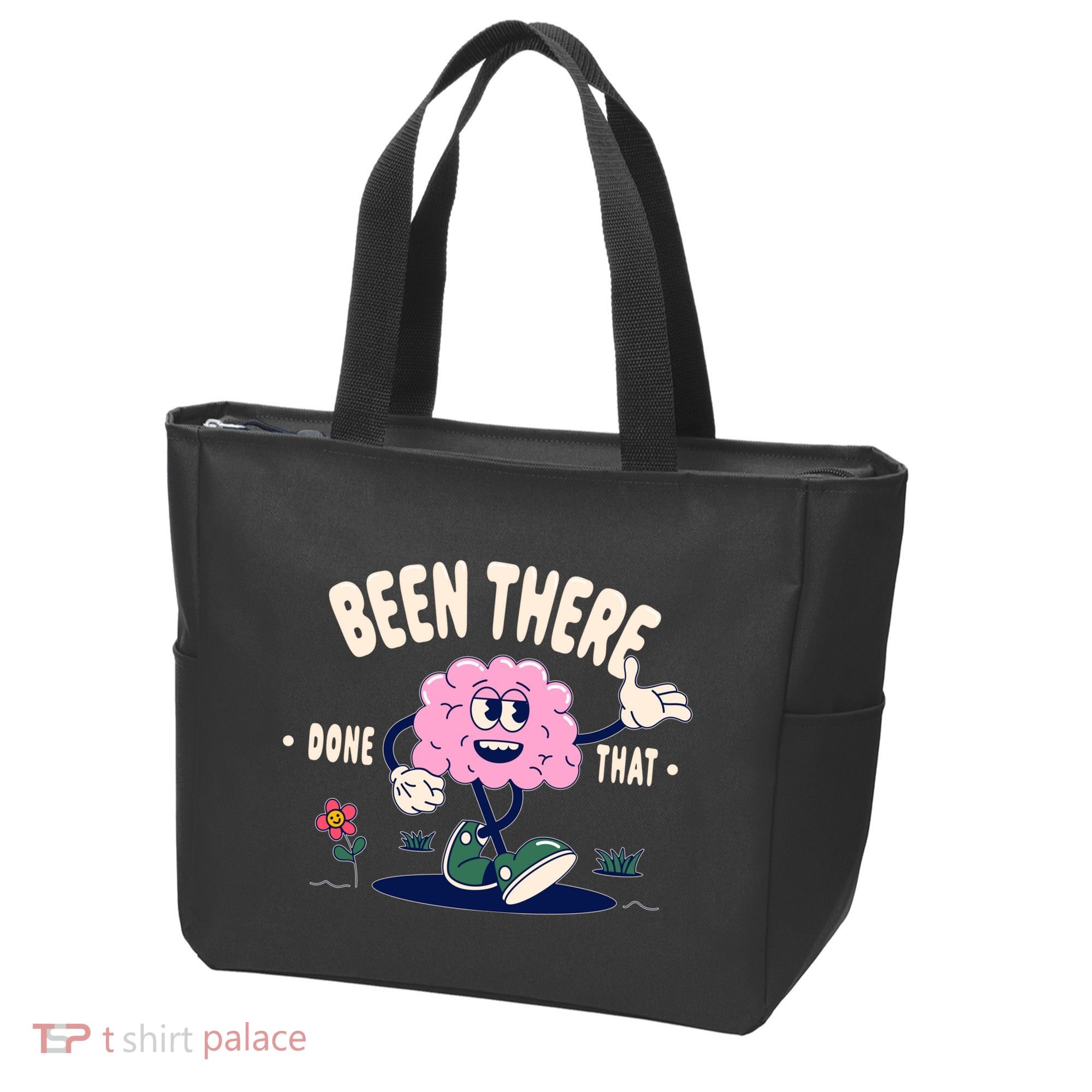 Been There Done That Retro Cartoon Brain Tote Bag
