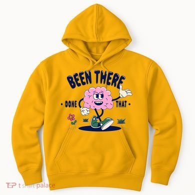 Been There Done That Retro Cartoon Brain Hoodie