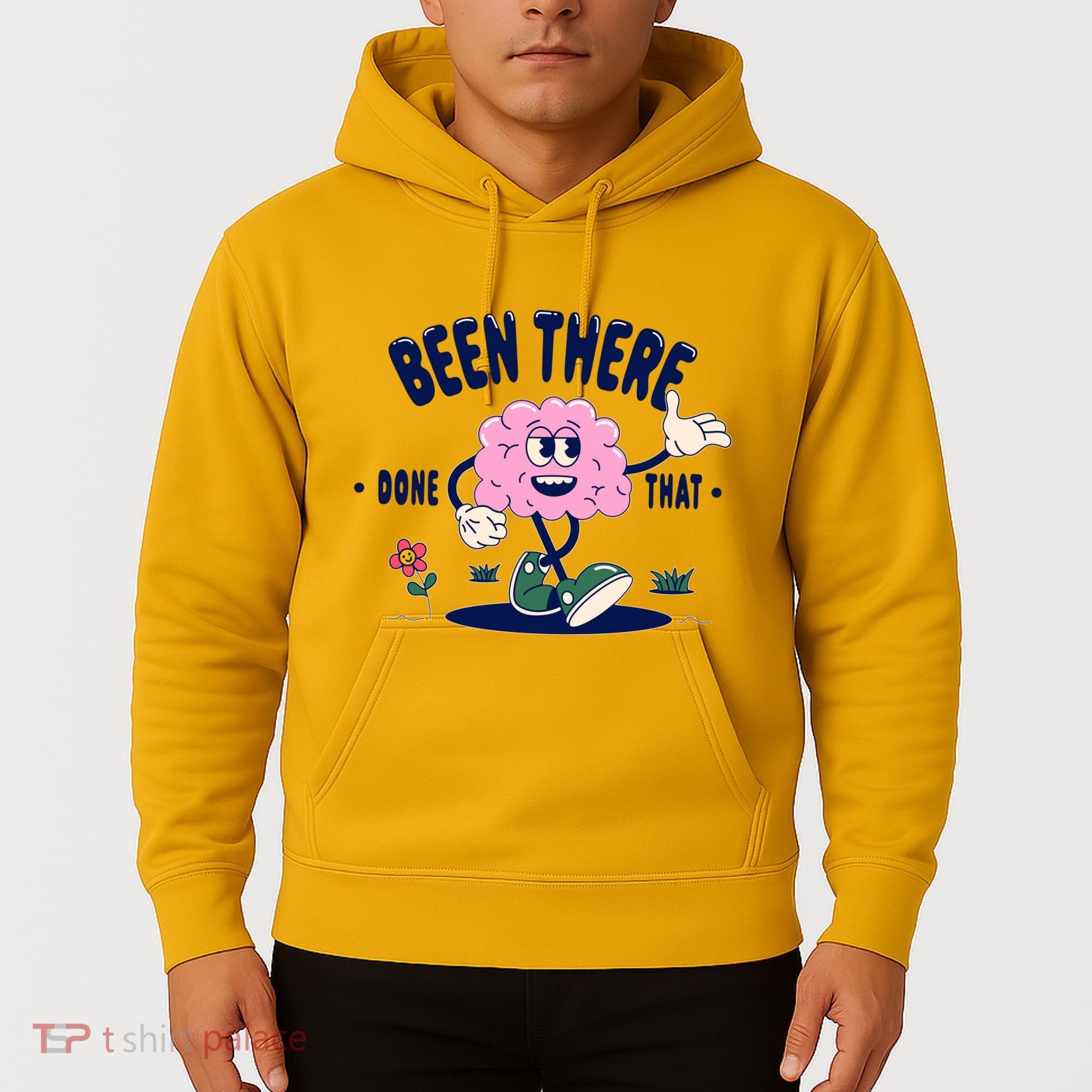 Been There Done That Retro Cartoon Brain Hoodie