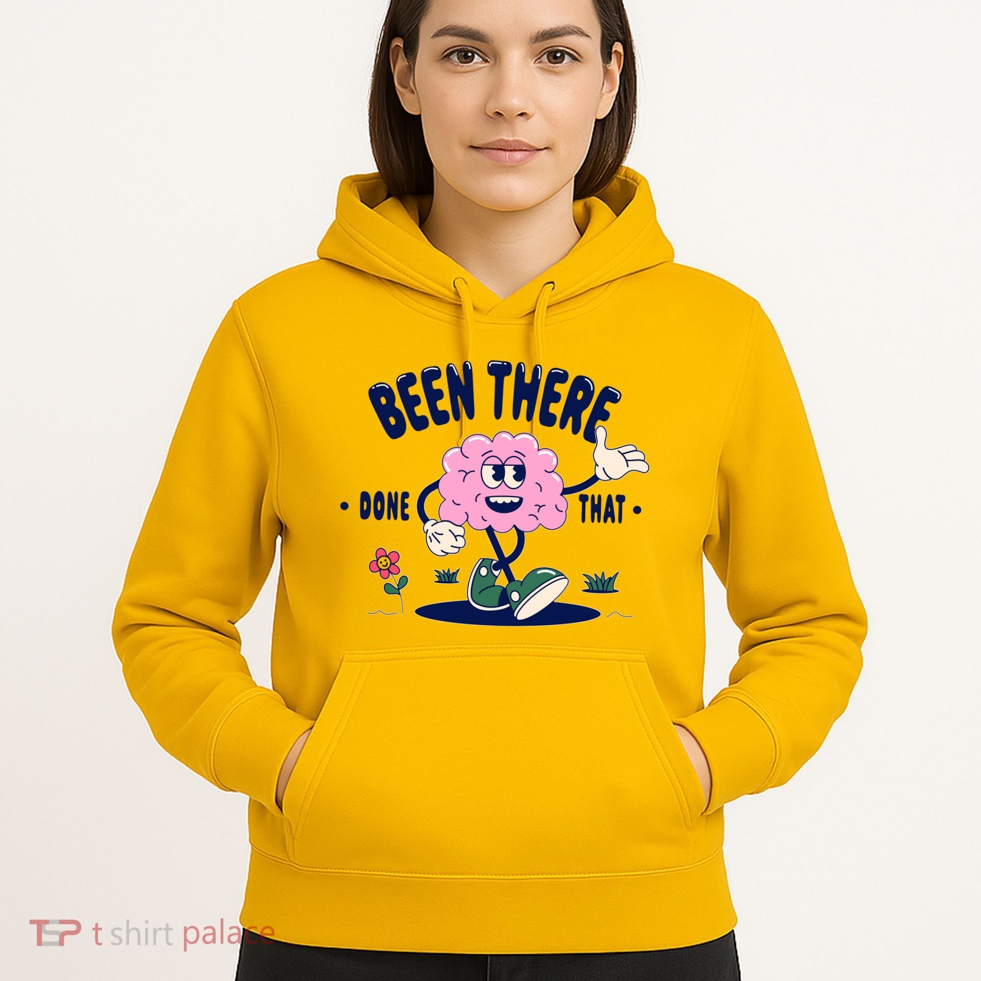 Been There Done That Retro Cartoon Brain Hoodie