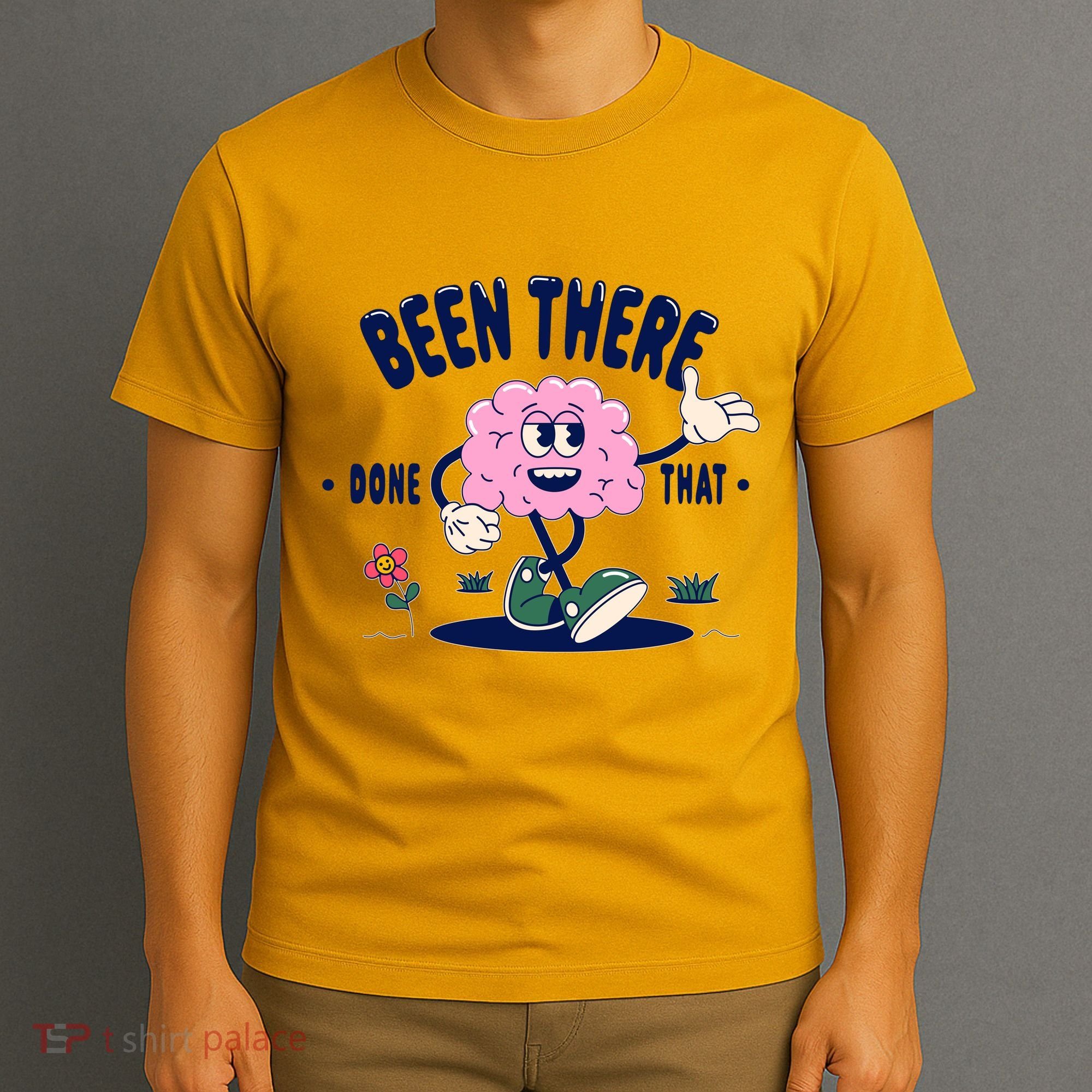 Been There Done That Retro Cartoon Brain T-Shirt