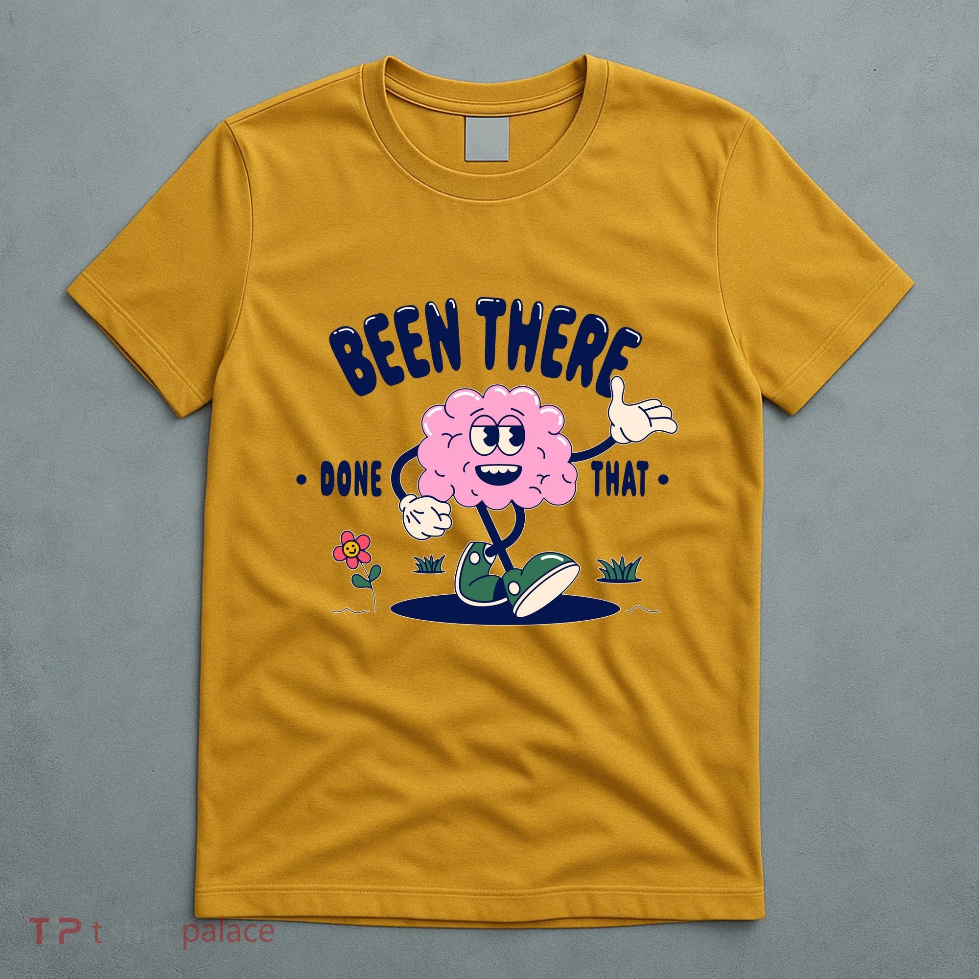 Been There Done That Retro Cartoon Brain T-Shirt