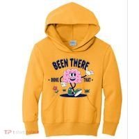 Been There Done That Retro Cartoon Brain Kids Hoodie thumb 0