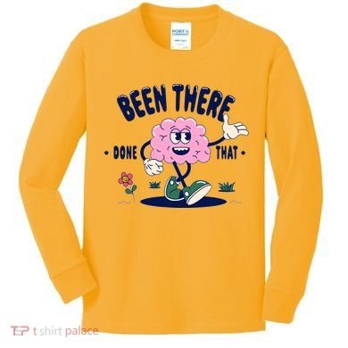 Been There Done That Retro Cartoon Brain Kids Long Sleeve Shirt