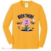 Been There Done That Retro Cartoon Brain Kids Long Sleeve Shirt thumb 0
