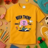 Been There Done That Retro Cartoon Brain Kids T-Shirt thumb 3