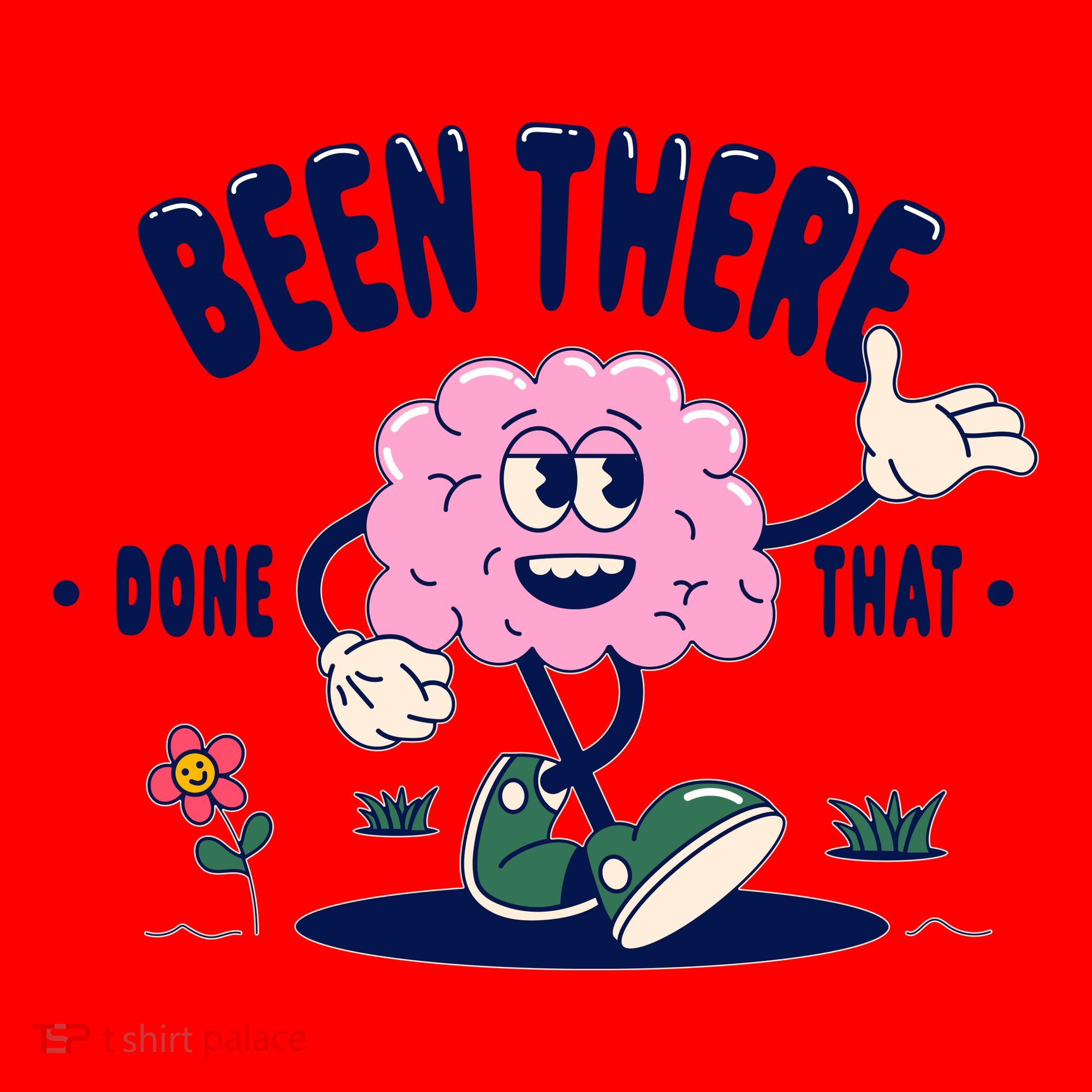 Been There Done That Retro Cartoon Brain Santa Hat
