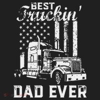 Best Truckin Dad Ever American Flag Fathers Day Beanie thumb 2