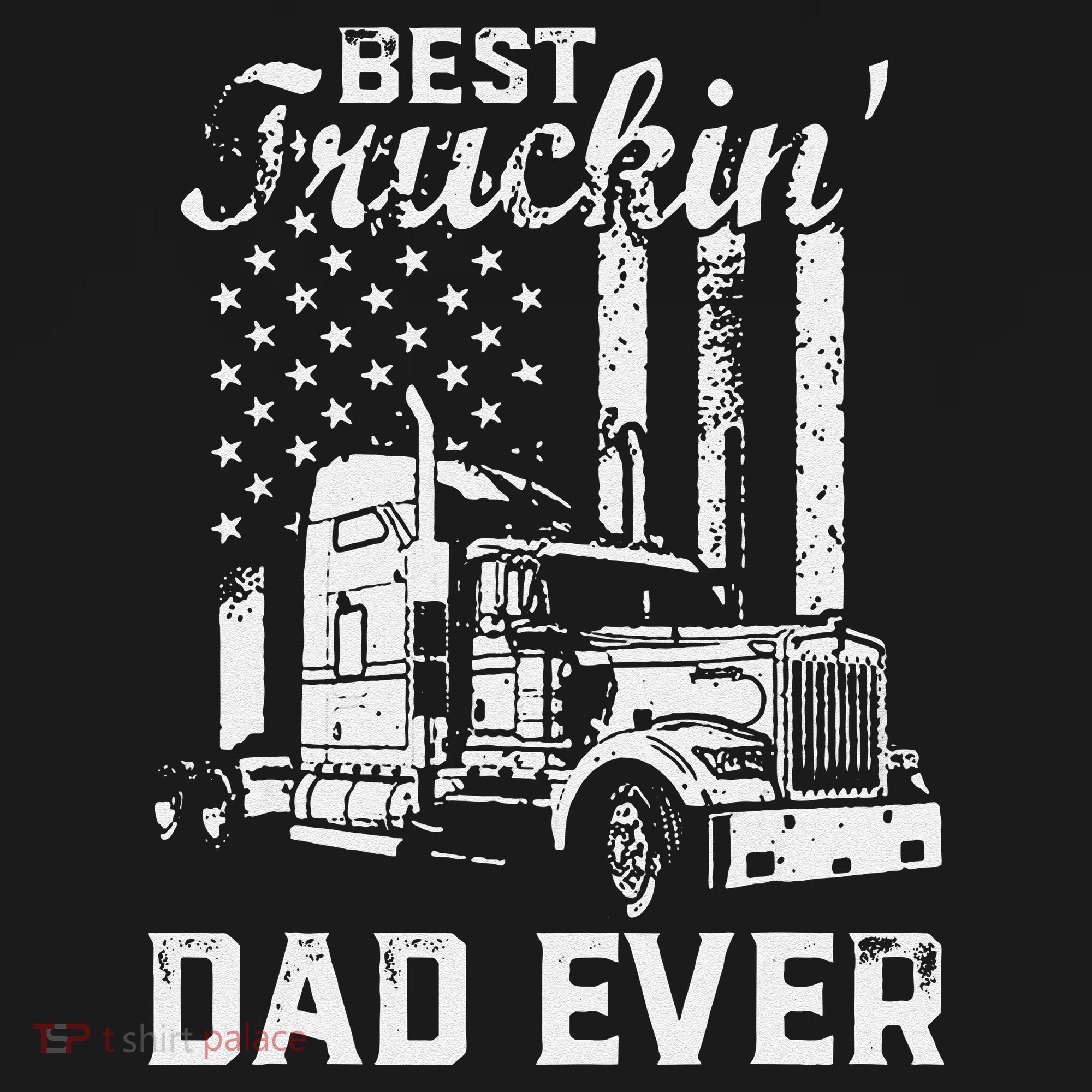 Best Truckin Dad Ever American Flag Fathers Day Coaster