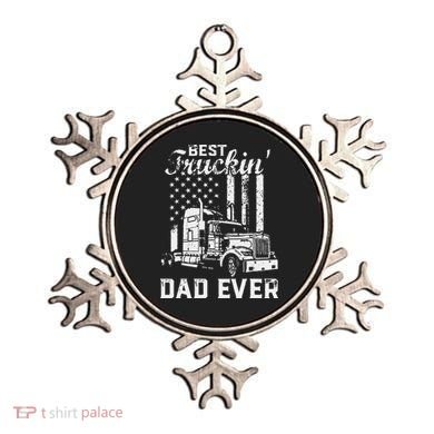Best Truckin Dad Ever American Flag Fathers Day Ornament