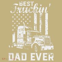 Best Truckin Dad Ever American Flag Fathers Day Polo thumb 2