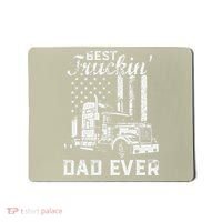 Best Truckin Dad Ever American Flag Fathers Day Mousepad thumb 0