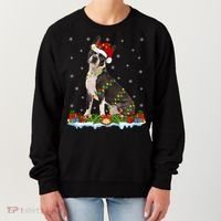 Boston Terrier Dog Xmas Lighting Boston Terrier Christmas Cute Gift Women's Sweatshirt thumb 0