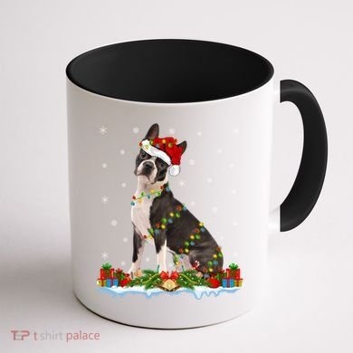 Boston Terrier Dog Xmas Lighting Boston Terrier Christmas Cute Gift Coffee Mug back