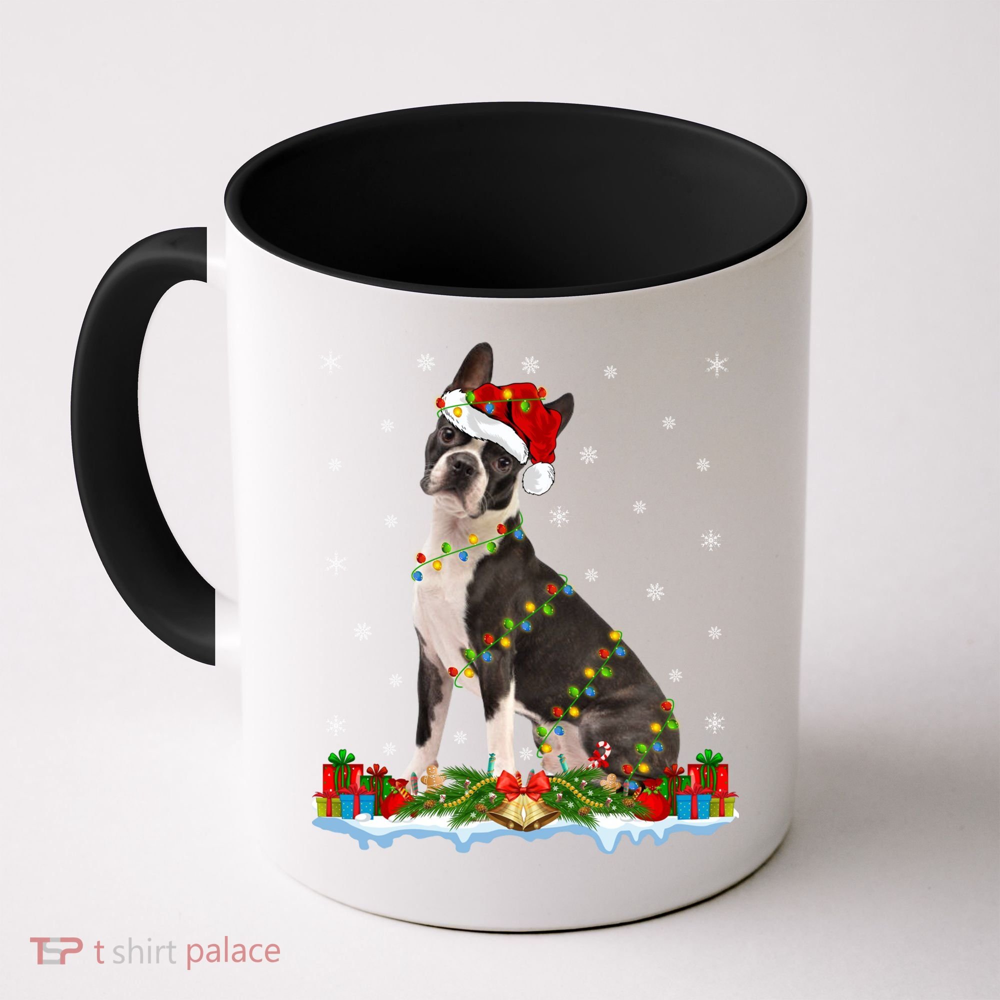Boston Terrier Dog Xmas Lighting Boston Terrier Christmas Cute Gift Coffee Mug