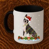Boston Terrier Dog Xmas Lighting Boston Terrier Christmas Cute Gift Coffee Mug thumb 2
