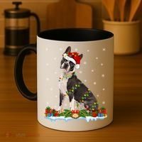 Boston Terrier Dog Xmas Lighting Boston Terrier Christmas Cute Gift Coffee Mug thumb 4