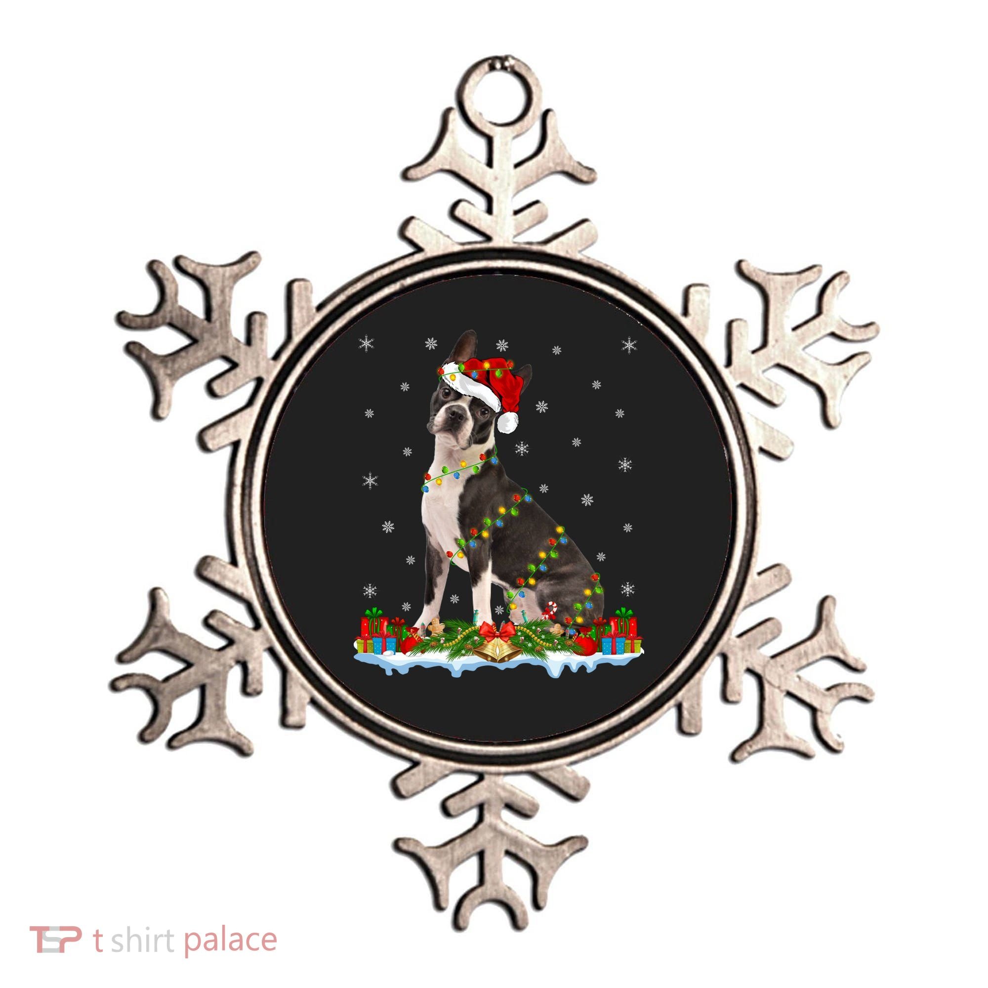 Boston Terrier Dog Xmas Lighting Boston Terrier Christmas Cute Gift Ornament