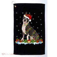 Boston Terrier Dog Xmas Lighting Boston Terrier Christmas Cute Gift Golf Towel thumb 0