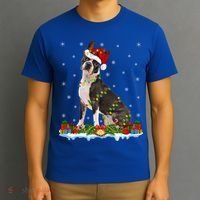 Boston Terrier Dog Xmas Lighting Boston Terrier Christmas Cute Gift T-Shirt thumb 3