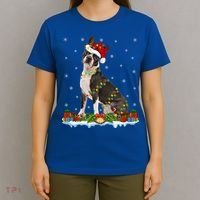 Boston Terrier Dog Xmas Lighting Boston Terrier Christmas Cute Gift T-Shirt thumb 4