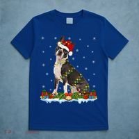 Boston Terrier Dog Xmas Lighting Boston Terrier Christmas Cute Gift T-Shirt thumb 5