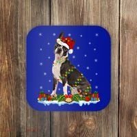 Boston Terrier Dog Xmas Lighting Boston Terrier Christmas Cute Gift Coaster thumb 0
