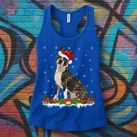 Boston Terrier Dog Xmas Lighting Boston Terrier Christmas Cute Gift Women's Tank Top thumb 3