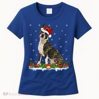 Boston Terrier Dog Xmas Lighting Boston Terrier Christmas Cute Gift Women's T-Shirt thumb 0