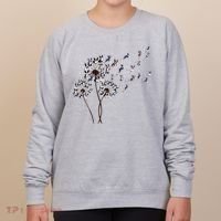 Boston Terrier Dandelion Flower Fly Dog Lovers Funny Women's Sweatshirt thumb 0