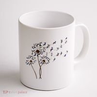 Boston Terrier Dandelion Flower Fly Dog Lovers Funny Coffee Mug thumb 1