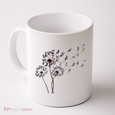 Boston Terrier Dandelion Flower Fly Dog Lovers Funny Coffee Mug