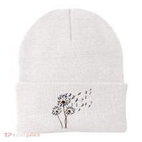 Boston Terrier Dandelion Flower Fly Dog Lovers Funny Beanie thumb 0