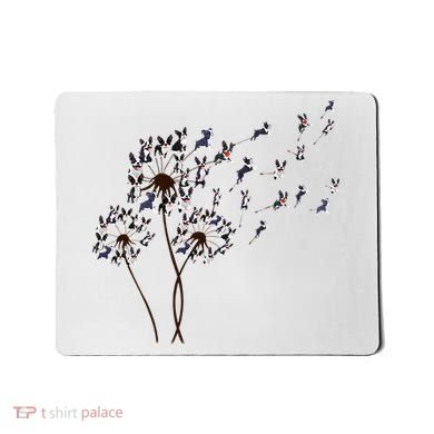Boston Terrier Dandelion Flower Fly Dog Lovers Funny Mousepad