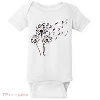 Boston Terrier Dandelion Flower Fly Dog Lovers Funny Baby Bodysuit thumb 0